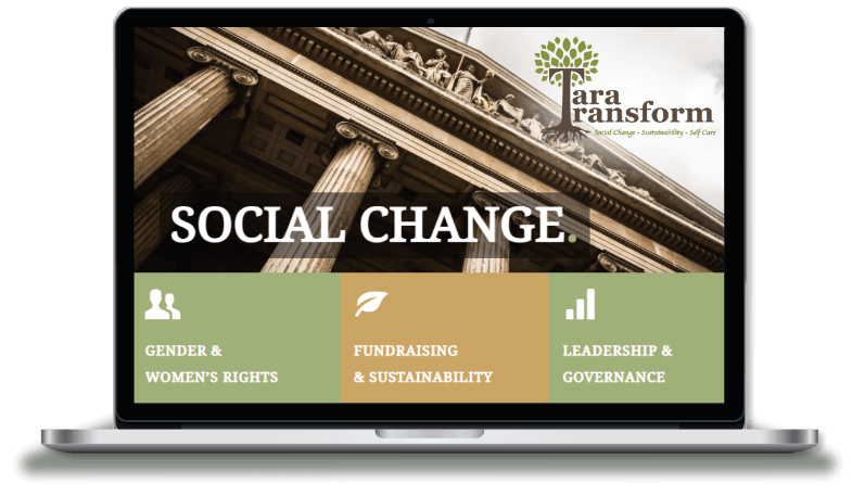 Tara Transform homepage showing consulting services